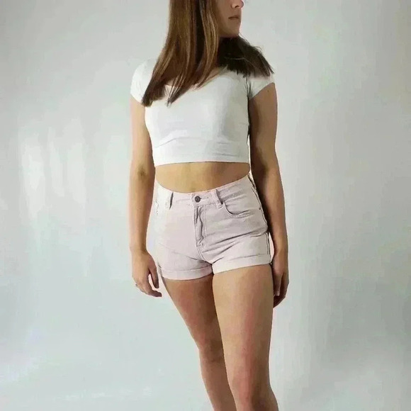 Pacsun Pale Pink High Rise Mom Shorts - 26 - Picture 2 of 9